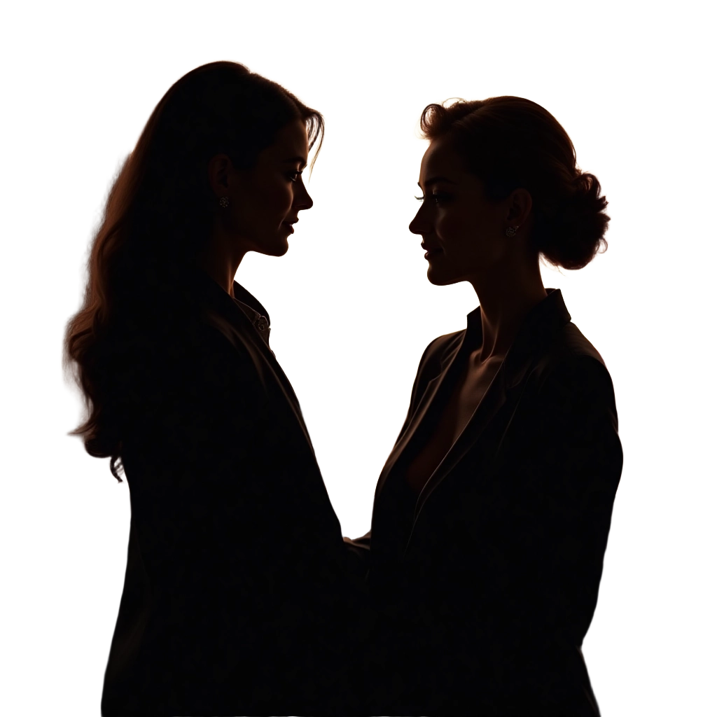 Silhouette of Two Women